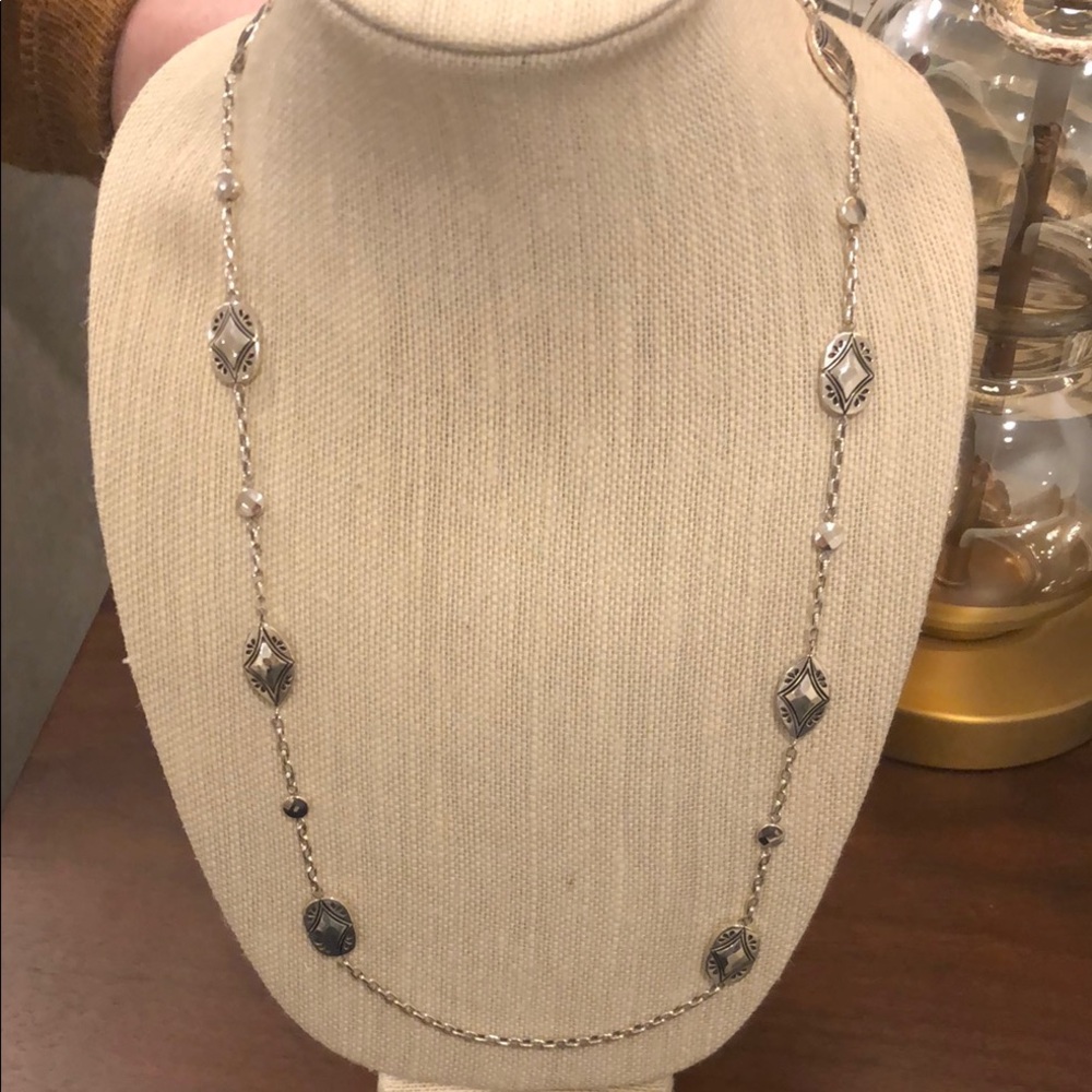 Brighton Etched Beaded Silver Necklace